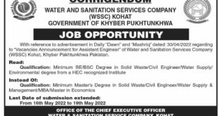 Water And Sanitation Services Company jobs in kpk